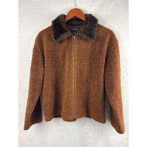 Barrage Authentic Brown Fur Zip Up Coat